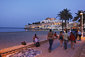 Old town with castle, Peniscola, Costa del Azahar, Valencia, Spain