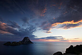 View from Ibiza to Es Vedra and Es Vedranell, Balearic Islands, Spain
