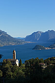 Blick von Plesio nach Bellagio, Comer See, Lombardei, Italien
