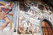 Wandmalerei, Kirche San Michele, Riva Valdobbia, Sesiatal, Piemont, Italien