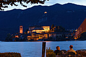 Isola San Giulio by night, Orta San Giulio, Lago d' Orta, Piedmont, Italy