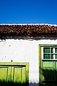 Colourful Building in a Quiet Street in the Old Town of Garachico Tenerife Canary Islands Spain