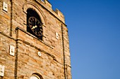 Clock Tower at St Marys Church in Soft Summer Evening Light Whitby North Yorkshire England