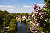 Railway Viaduct and the River Nidd at Knaresborough North Yorksh