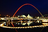 Millennium Bridge and The Sage at Dusk Gateshead England