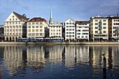 city of Zurich and Limmat river