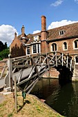 The Mathematical or Wooden Bridge at Queens College, Cambridge, England, UK