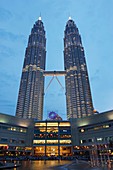 Petronas Twin Towers at dusk Kuala Lumpur, Malaysia