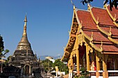 Wat Chetawan main building and chedi Chiang Mai, Thailand