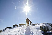 Appalachian Trail - Hikers make their way along the Franconia Ridge Trail during the winter months Located in the White Mountains, New Hampshire USA Notes: