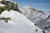 Appalachain Trail - Mount Lincoln from Little Haystack Mountain during the winter months in the White Mountains, New Hampshire USA