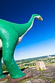 Brontosaurus concrete dinosaur statues from the 1930's at Dinosaur Park in Rapid City, SD Designed by Emmet Sullivan