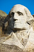 Close up view of George Washington at Mount Rushmore National Memorial