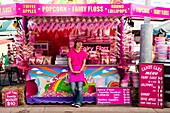 Girl selling candies at the Easter Show, Sydney, Australia