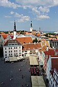 Town Hall Square seen from the belfry, Tallinn, estonia, northern europe