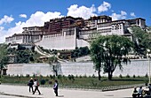 Giant fortress in the red mountain, Marpo ri or Potala palace, Budala gong Lhasa, Tibet