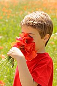 Boy with poppies