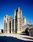 The West face of the cathedral in the city of Wells, Somerset, England, United Kingdom