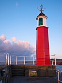 Watchet Harbour Marina lighthouse, Somerset, England, United Kingdom