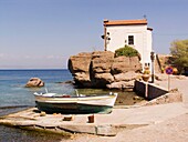 church, skala sykamineas, lesbos island, north west aegean, greece, europe