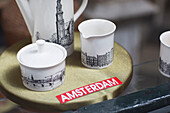 Detail of souvenir crockery from Amsterdam, Netherlands