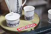 Detail von Souvenir Geschirr aus Amsterdam, Niederlande