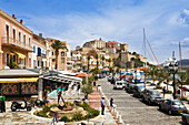 Promenade at harbour, Calvi, Corsica, France