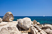 Rocks on the beach of Palombaggia, south-east coast, Corsica, France, Europe