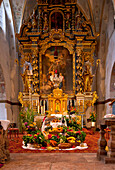 Altar room of Muenster of the Frauenwoerth, Fraueninsel, Chiemsee, Chiemgau, Upper Bavaria, Bavaria, Germany