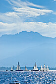 Chiemsee Regatta, Chiemsee, Chiemgau, Upper Bavaria, Bavaria, Germany