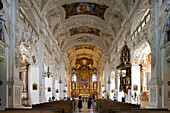 Interior view of Benediktbeuern monastery, former Benedictine abbey, Benediktbeuern, Bavaria, Germany, Europe