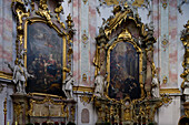 Gemälde in der Klosterkirche von Kloster Ettal, Benediktinerabtei, Ettal, Bayern, Deutschland, Europa