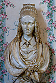 Bust of poetess Annette von Droste-Hülshoffs at Castle Meersburg, Meersburg, Lake Constance, Baden-Württemberg, Germany, Europe