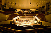 Interior view of Philharmonic orchestra building, at Kemperplatz, architect Hans Scharoun, Berlin, Germany, Europe
