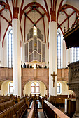 Hauptschiff in der Thomaskirche, Leipzig, Sachsen, Deutschland, Europa