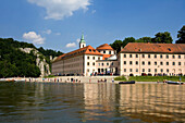 Weltenburg monastery at Danube river, Benedictine abbey, Weltenburg, river Danube, Bavaria, Germany, Europe