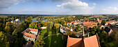 View from the Bible Tower, Castle Wörlitz, Kitchen Building, Wörlitz Lake, Wörlitz, Dessau, Saxony-Anhalt, Germany