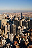 New York City skyline showing Manhattan as seen from the Empire State Building, New York, United States