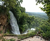 One of Edhessa's many waterfalls that cascade of the escarpent on which the town is built Macedonia, Northern Greece