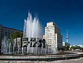 DDR era Fountain at Strausberger Platz on Karl Marx Allee in former East Berlin Germany