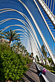 Umbracle, Grünanlage in Cuidad de las Artes y las Ciencias, Stadt der Künste und der Wissenschaften, Santiago Calatrava (architect), Valencia, Spanien