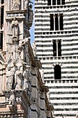 Detail of the Duomo Santa Maria Assunta and the Bell Tower, Siena, Tuscany, Italy