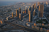Blick vom Aussichtsplattform, At The Top, Burj Khalifa, Burj Chalifa, Sheikh Zayed Road, Dubai, Vereinigte Arabische Emirate, VAE