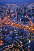 Blick von der Aussichtsplattform, At The Top, Burj Khalifa, Burj Chalifa, Sheikh Zayed Road, Dubai, Vereinigte Arabische Emirate, VAE