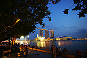 Marina Bay, Blick auf Marina Bay Sands Hotel, Singapur, Asien