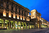 Galleria Vittorio - exterior at night, Milan, Lombardy, Italy