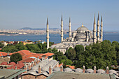 Blue Mosque overlooking Bosphorus, Istanbul, Turkey