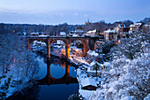 Viaduct and River Nidd in winter, Knaresborough, Yorkshire, UK - England