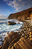 Rocky beach, Porth Nanven, Cornwall, UK - England
