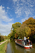 Boat trip on the Grand Union Canal, Market Harborough, Leicestershire, UK - England
